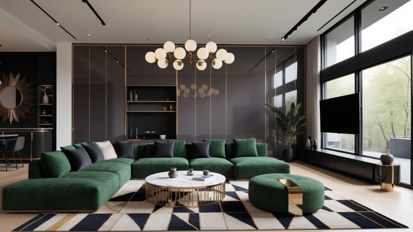 A mesma sala em estilo art déco