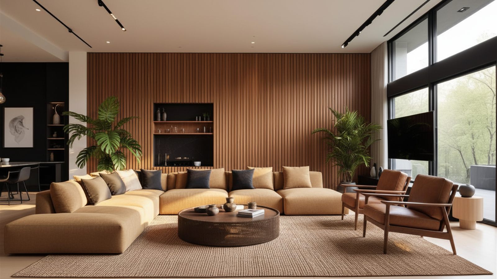 A mesma sala em estilo tropical brasileiro